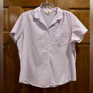 Sears Vintage Light Purple Women’s Striped Button-Up Shirt Size 20